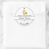 Einfache, hausgemachte Zitrone mit Honey-Label Runder Aufkleber (Tasche)