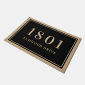 Einfache Hausnummer und Adresse Fußmatte (Schrägansicht)