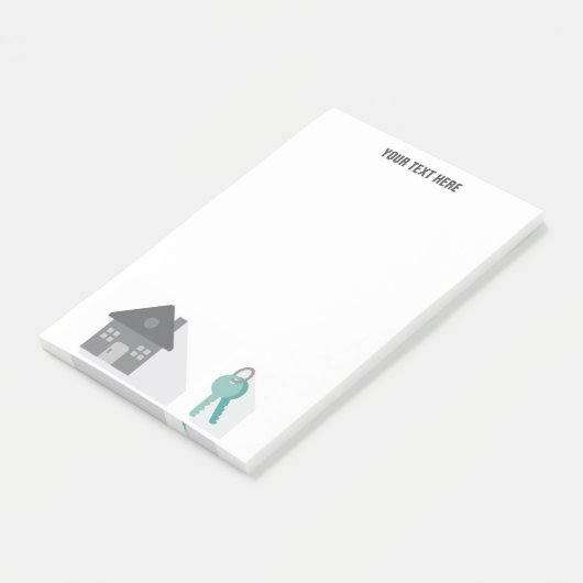 Einfache Hausschlüssel Real Anwesen Agent Post-it Klebezettel (angewinkelt)