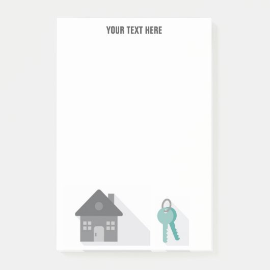 Einfache Hausschlüssel Real Anwesen Agent Post-it Klebezettel (Vorderseite)