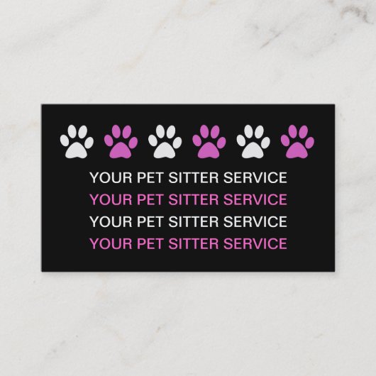 Einfache Haustier-Modell-Visitenkarten Visitenkarte (Vorderseite)