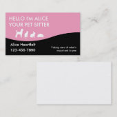 Einfache Haustier-Modell-Visitenkarten Visitenkarte (Vorne/Hinten)