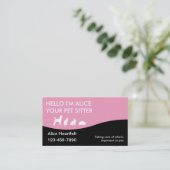 Einfache Haustier-Modell-Visitenkarten Visitenkarte (Stehend Vorderseite)