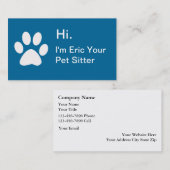 Einfache Haustier-PflegenVisitenkarten Visitenkarte (Vorne/Hinten)