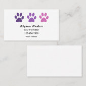 Einfache Haustier-Sitter Pässen Theme Visitenkarte (Vorne/Hinten)