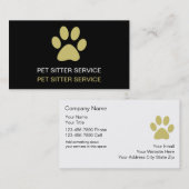Einfache Haustierpflege-Visitenkarten Visitenkarte (Vorne/Hinten)