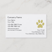 Einfache Haustierpflege-Visitenkarten Visitenkarte (Rückseite)