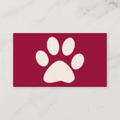 einfache Haustiertatze Visitenkarte (Rückseite)