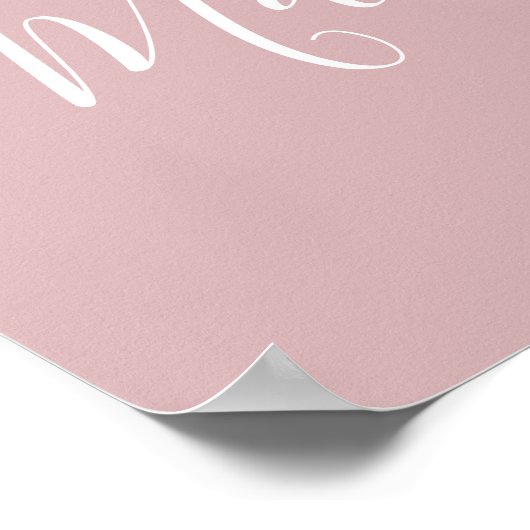 Einfache Heart Pink-Hochzeitskizze Poster (Ecke)