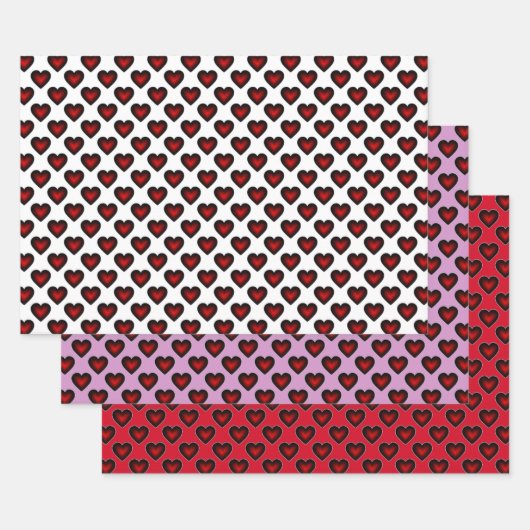 Einfache Hearts Collection Geschenkpapier Set (Set)