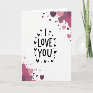 Einfache Hearts I Love You Karte