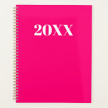 Einfache, heiß rosa, moderne Typografie Planer<br><div class="desc">Minimalistisches heißrosa,  fuchsia,  magenta und weiß moderne Typografie angepasste einfache elegante Planner. Benutzerdefinierter weißer Serifentext,  schlichter Hintergrund in heiß rosa. Sie können es mit Ihrem Namen,  Initialen,  Monogramm,  Jahr,  etc. personalisiert,  oder einfach den Text löschen,  und die schwarz solide schlichte heiß rosa Farbe verlassen.</div>