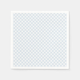 Einfache hellblaue Gingham-Babydusche Serviette