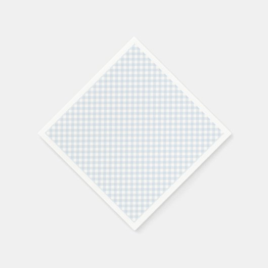 Einfache hellblaue Gingham-Babydusche Serviette (Ecke)