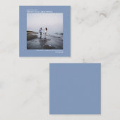 Einfache hellblaue Hochzeit Speichern Sie das Date Mitteilungskarte (Vorne/Hinten)