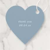 Einfache hellblaue Monogram-Initialen Herz Geschenkanhänger (Rückseite)