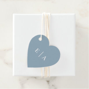 Einfache hellblaue Monogramm-Initialen Herz Geschenkanhänger