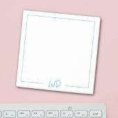 Einfache hellblaue Monogramm-Initialen Post-it Klebezettel