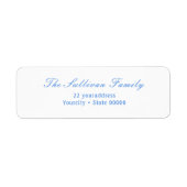 Einfache, hellblaue Rücksendeadresse (Vorne)