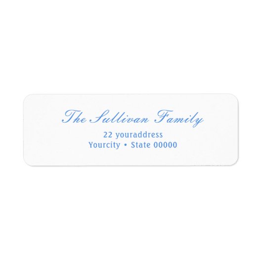 Einfache, hellblaue Rücksendeadresse (Vorne)