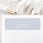 Einfache hellblaue und weiße Rücksendeadresse (Insitu)