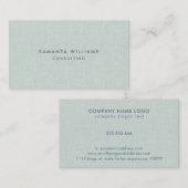 Einfache, hellblaugrüne, natürliche Textur Print Visitenkarte (Vorne/Hinten)