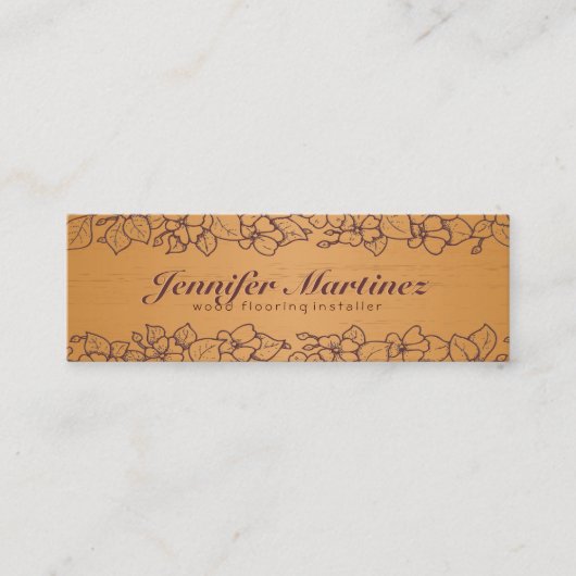 Einfache hellbraune Holzstruktur Blumengestelle 3 Mini Visitenkarte (Vorderseite)