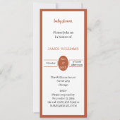 Einfache, hellbraune, individuelle Babydusche Einladung (Vorderseite)