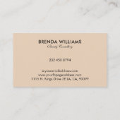 Einfache helle Beilage-Visitenkarte Visitenkarte (Rückseite)