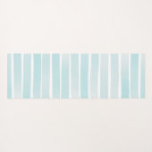 Einfache helle blaue Streifen Hübsch Personalisier Yogamatte (Rückseite (Horizontal))