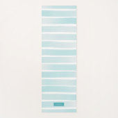 Einfache helle blaue Streifen Hübsch Personalisier Yogamatte (Vorderseite)