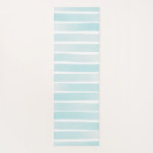 Einfache helle blaue Streifen Hübsch Personalisier Yogamatte (Rückseite)