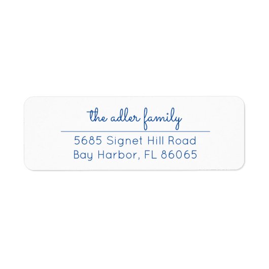 Einfache Helle Blue Rücksendeadresse (Vorne)