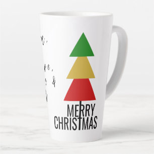EINFACHE, HELLE FARBE XMAS BAUM MIT SCRIPT TEXT MILCHTASSE