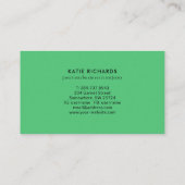 Einfache helle grüne Visitenkarte (Rückseite)