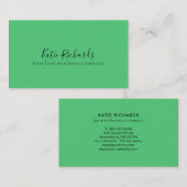 Einfache helle grüne Visitenkarte (Vorne/Hinten)