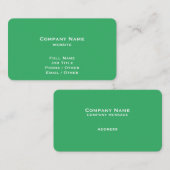 Einfache, helle grüne Visitenkarte (Vorne/Hinten)
