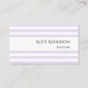 Einfache Helle Lavendel Chic Pastell Streifen Mini Visitenkarte