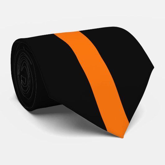Einfache, helle Orange auf schwarz gestreift Krawatte (Gerollt)