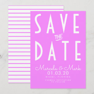 Einfache helle Save-The-Dates-Karte mit Typografie Karte