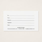 Einfache, hellgelbe, moderne Geschenkgutschrift (Rückseite)