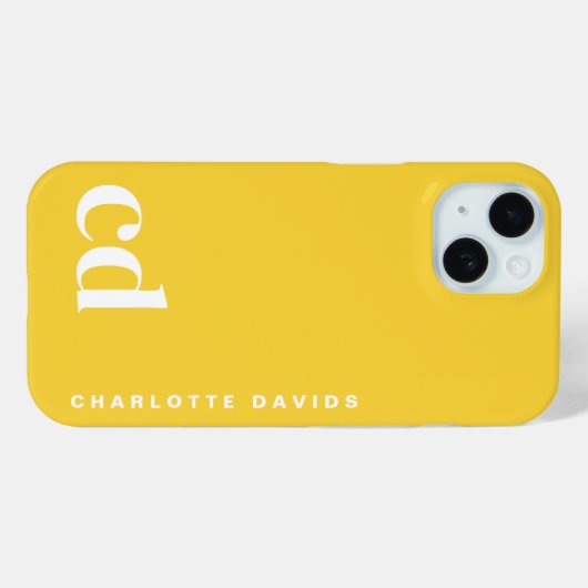 Einfache, hellgelbe Monografie Case-Mate iPhone Hülle (Rückseite (Horizontal))