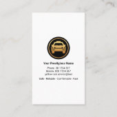 Einfache Hellgelbe Taxis Spotlight Visitenkarte (Rückseite)