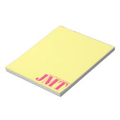 Einfache hellgelbe und hellrosa Bezeichnung Monogr Notizblock (Rotiert)