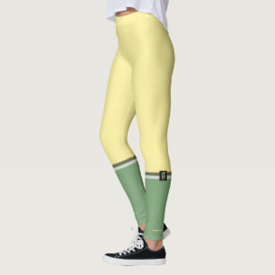 Einfache hellgelbe und sparagfarbene grüne Tone Leggings