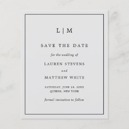 Einfache hellgraue Budget-Hochzeit - Save-the-Date