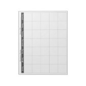 Einfache hellgraue dünne Grenze Name Monatlicher P Notizblock (Rotiert)