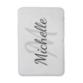 Einfache hellgraue Fett Typografie & Name Monogram Badematte (Vorderseite Vertikal)