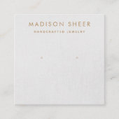 Einfache, hellgraue, moderne Earring Display Card Quadratische Visitenkarte (Vorderseite)