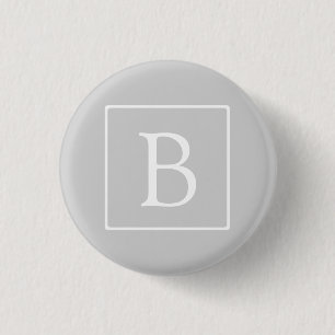 Einfache hellgraue Monogramm Button